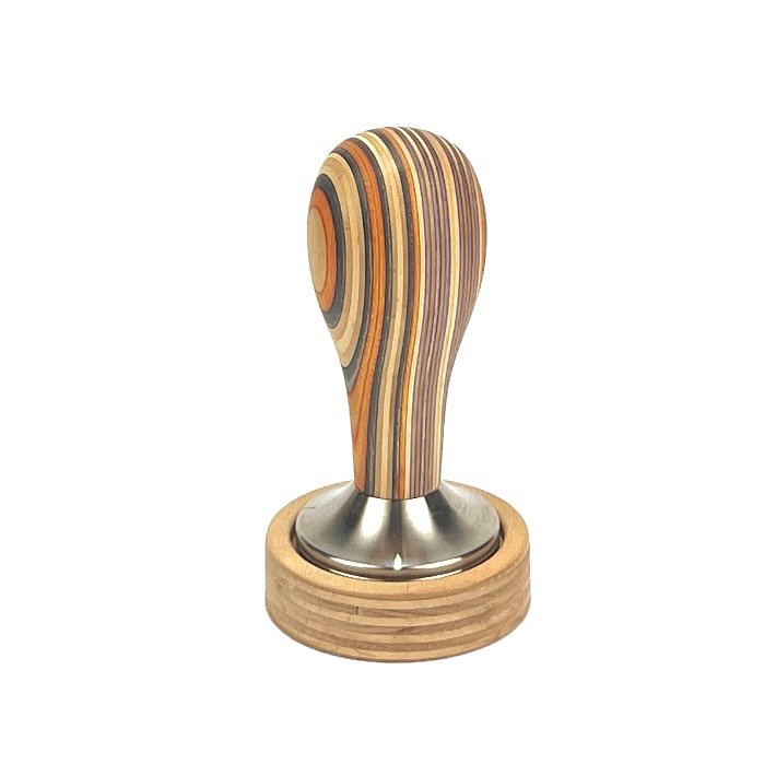 Espresso Tamper mit Untersetzer (Skatewood, 58 mm) Espresso Tamper mit Untersetzer (Skatewood, 58 mm)